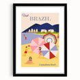 Retro Brazil Travel Poster – Copacabana Beach Vintage Print