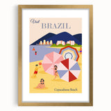 Retro Brazil Travel Poster – Copacabana Beach Vintage Print