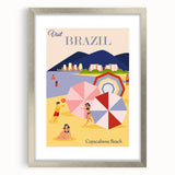 Retro Brazil Travel Poster – Copacabana Beach Vintage Print