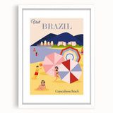 Retro Brazil Travel Poster – Copacabana Beach Vintage Print