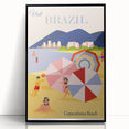 Retro Brazil Travel Poster – Copacabana Beach Vintage Print
