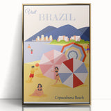 Retro Brazil Travel Poster – Copacabana Beach Vintage Print