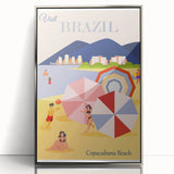 Retro Brazil Travel Poster – Copacabana Beach Vintage Print