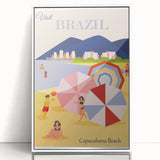 Retro Brazil Travel Poster – Copacabana Beach Vintage Print