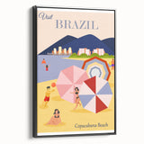 Retro Brazil Travel Poster – Copacabana Beach Vintage Print