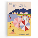 Retro Brazil Travel Poster – Copacabana Beach Vintage Print