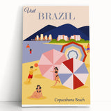 Retro Brazil Travel Poster – Copacabana Beach Vintage Print