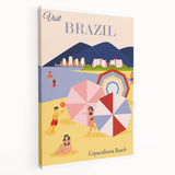 Retro Brazil Travel Poster – Copacabana Beach Vintage Print