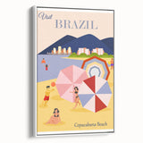 Retro Brazil Travel Poster – Copacabana Beach Vintage Print