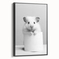Cute Hamster Bathroom Wall Art - Minimalist Black and White Decor