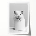 Cute Hamster Bathroom Wall Art - Minimalist Black and White Decor