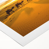 Art deco poster featuring Moroccan scenery in warm earth tones on rolled canvas, suitable for dining room decor.