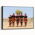 Black and white framed canvas of a Namibian landscape, ideal for bedroom wall decor.