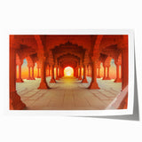 Extra large rolled print depicting a vibrant floral scene in India, suitable for art wall dining room.