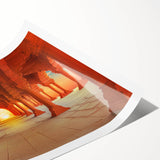 Extra large rolled print featuring line art flowers in muted earth tones, ideal for large living room wall art.