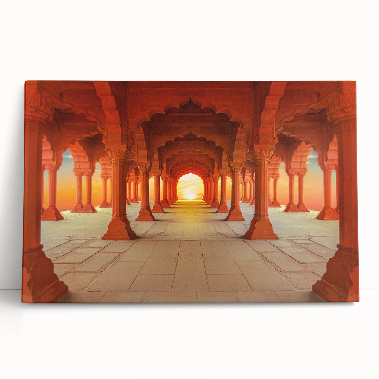 Black and white stretched canvas of Indian scenery, ideal for kitchen wall art or bedroom ambiance.