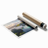 Extra large rolled print of a serene Philippine landscape with lush greenery and floral elements.