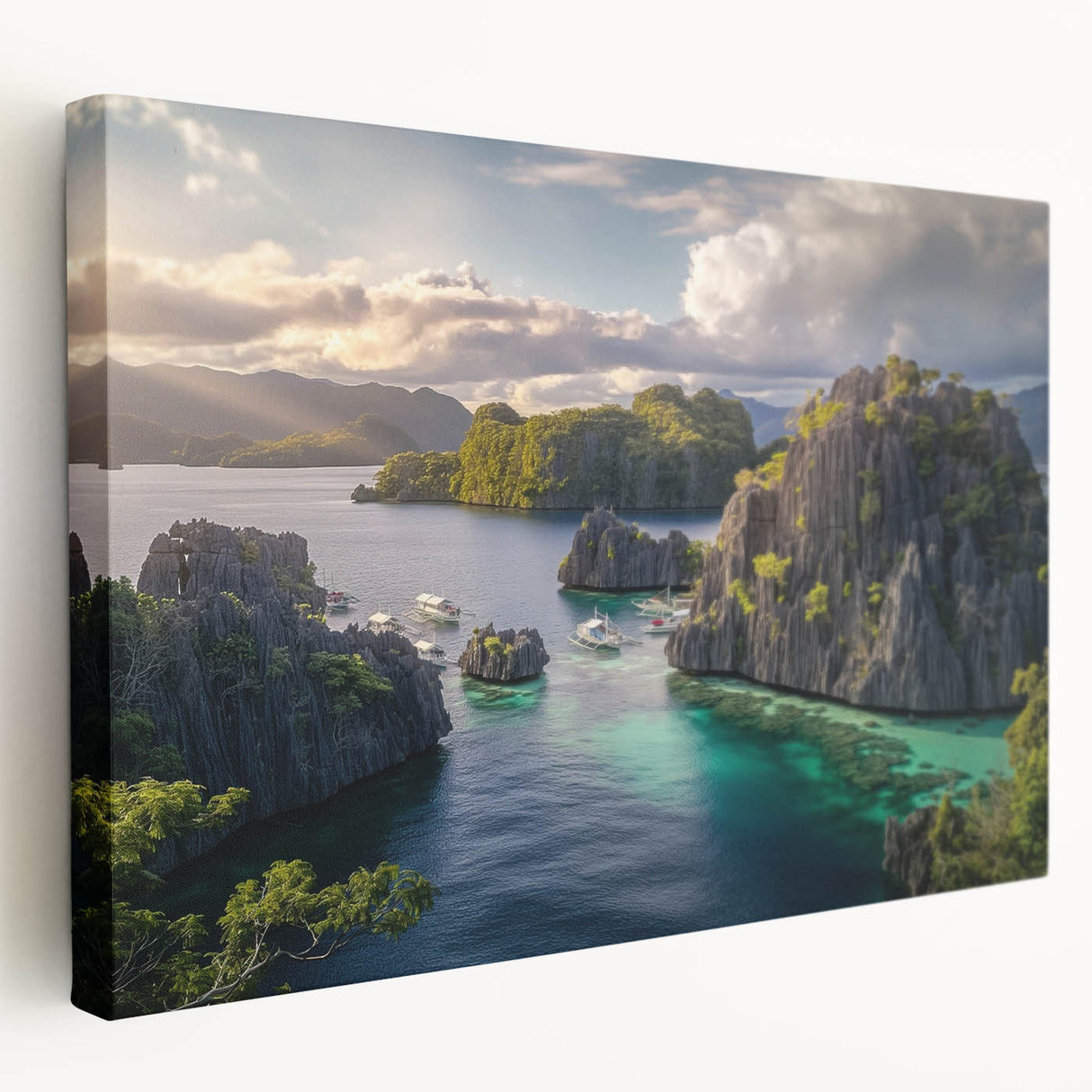 Large canvas print showcasing a vibrant Filipino landscape, ideal for kitchen wall art.
