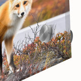 Large abstract wall art of Yukon scenery in muted earth tones on acrylic glass, suitable for dining room ambiance.