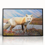 Large abstract wall art depicting a Yukon scenery in black and white on framed acrylic.