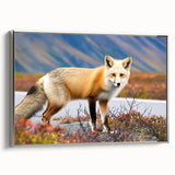 Framed canvas of a Yukon landscape painting in colorful art style, ideal for enhancing black wall art in living spaces.