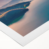 Art Deco poster of an Albanian scenery in muted earth tones on rolled canvas, ideal for dining room wall art.