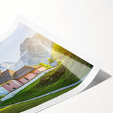 Extra large rolled print featuring line art flowers in muted earth tones, ideal for large living room wall decor.