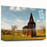 Acrylic print of a European scenery in muted earth tones, ideal for bedroom or dining room art.