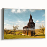 Vintage poster art of a Belgian landscape on framed canvas, featuring colorful art with black edges.