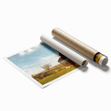 Extra large rolled print of a European scenery featuring vibrant floral elements, ideal for classy bathroom wall art.
