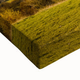 Large art depicting a black and white landscape of a European city, printed on stretched canvas.