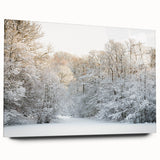 Large abstract wall art depicting a European scenery in muted blue and green tones on acrylic glass.