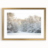 Abstract art print of a European scenery in Denmark, featuring muted earth tones on a framed gold mat.