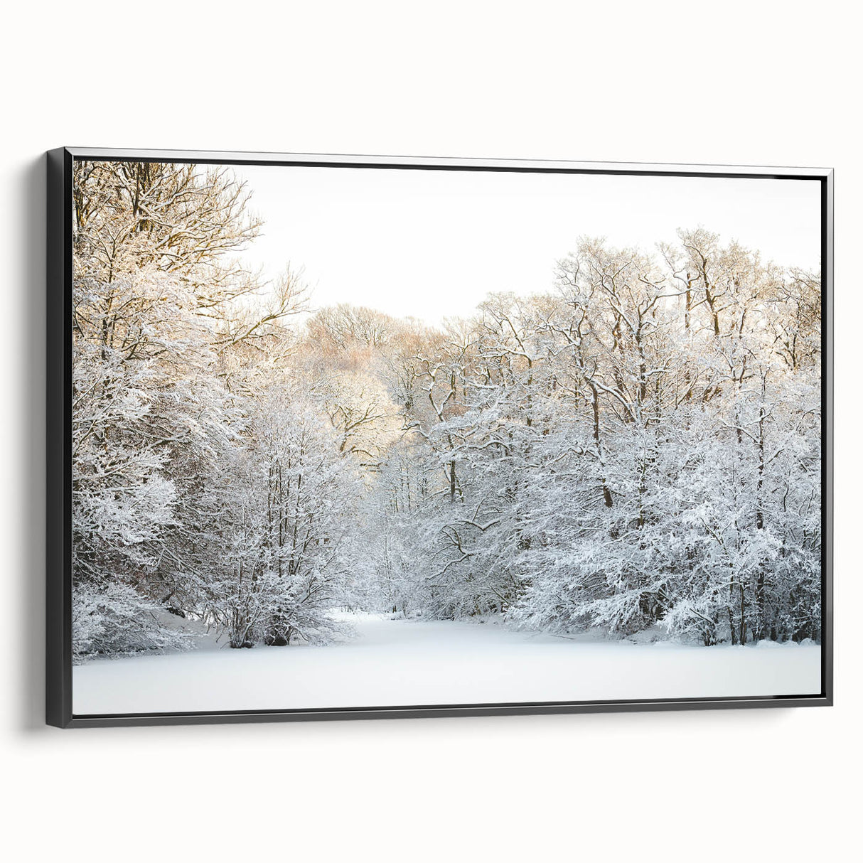 Black and white framed canvas of a vintage Danish landscape, ideal for bedroom wall art.