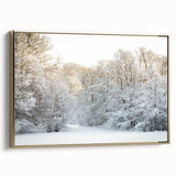 Framed canvas depicting a vintage-style Danish landscape in muted gold and black, ideal for bedroom wall decor.