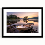 Abstract art print featuring textured, colorful art of Cumbria landscape in a black frame, ideal for living room decor.