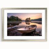 Extra large abstract art print of a textured European landscape in muted earth tones, framed in silver.