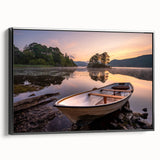 Black and white landscape art painting of Cumbria, England on framed canvas, ideal for bedroom wall decor.