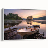 Vintage poster art depicting a scenic Cumbria landscape, framed canvas with colorful and black elements.