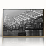 Art deco poster of London skyline in gold and black tones on acrylic, ideal for modern art wall decor.