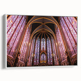 Vintage poster art of Paris with colorful, detailed scenery on a large framed canvas, ideal for living room decor.