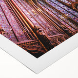 Art deco poster of Paris skyline in pastel shades on rolled canvas, suitable for dining room decor.