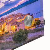 Large abstract wall art depicting the Provence scenery in muted earth tones on acrylic glass.