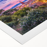 Art deco poster depicting a serene Provence landscape in soft pastel colors, rolled canvas format.