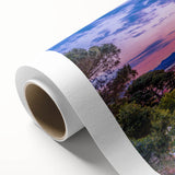 Art deco poster of Provence landscape in muted earth tones on rolled canvas, ideal for nursery wall art.