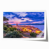 Rolled print of Provence landscape with lavender fields under a clear sky, ideal for art wall dining room.