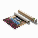 Extra large rolled print of a vibrant floral scene in southern France, ideal for classy bathroom wall art.