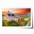 Rolled print of a Bavarian landscape with lush greenery and floral elements, ideal for art wall dining room.
