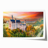 Rolled print of a Bavarian landscape with lush greenery and floral elements, ideal for art wall dining room.