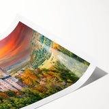 Extra large wall art featuring line art flowers in muted earth tones on a rolled print, suitable for large living room decor.